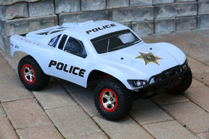 Custom Body Police Car White for Traxxas 1/10 Slash Truck Shell Cover 1:10