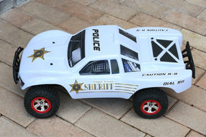 Custom Body Police Car White for Traxxas 1/10 Slash Truck Shell Cover 1:10