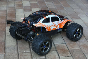 Custom Bug Body Muddy Orange/WB for Traxxas E-Revo 1/10 Volkswagen Baja Beetle