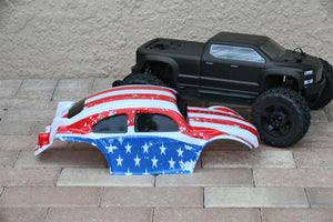 Custom Body American Flag Buggy for ARRMA BIGROCK BLX 1/10 MONSTER RC TRUCK