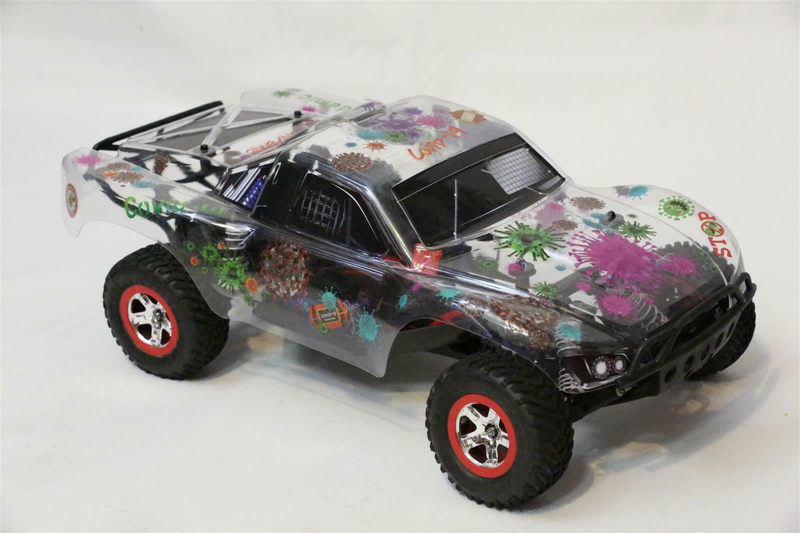 Custom Body Clear Anti-Virus Theme for Traxxas 1/10 Slash Truck Shell Cover 1:10