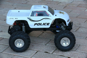 Custom Body Police White for Traxxas Bigfoot Stampede 1/10 Truck Shell Cover