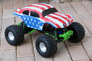 Custom Buggy Body American Flag for Traxxas Skully Grave Digger 1/10 Truck Car