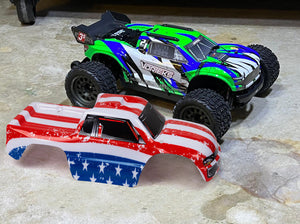 Custom Body American Flag Style for ARRMA VORTEKS 3S BLX 1/10 Stadium Truck