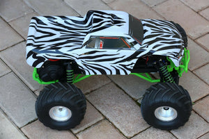 Custom Body Zebra Style for Traxxas Skully Grave Digger 1/10 Truck Car Shell