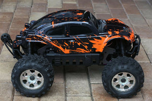 Custom Bug Body Muddy Orange for HPI Savage Flux HP 1/8 VW Baja Beetle