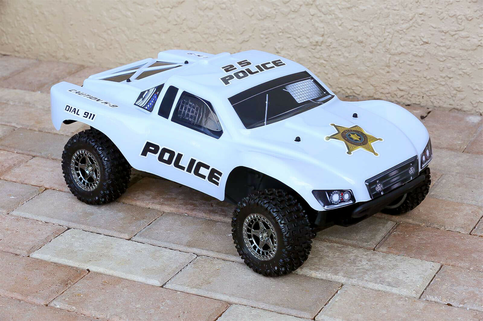 Custom Body Police Sheriff White for ARRMA Senton 4x4 3S / 6S BLX Cover Shell