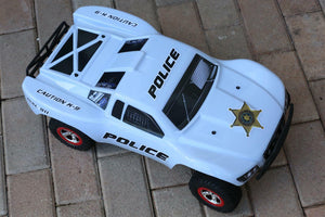 Custom Body Police Car White for Traxxas 1/10 Slash Truck Shell Cover 1:10