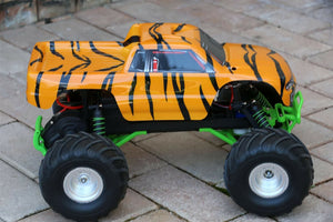 Custom Body Tiger Style for Traxxas Skully Grave Digger 1/10 Truck Car Shell