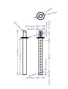 Body Mounting Posts Conversion Kit for φ7.8mm Length 75.5mm