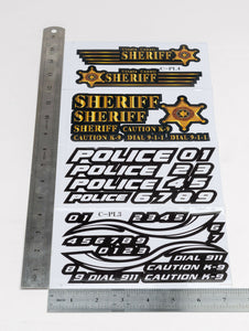 Sticker Police Sheriff Style RC Car Truck Decal fit Most 1/10 1/12 1/16 Scale