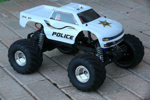 Custom Body Police White for Traxxas Bigfoot Stampede 1/10 Truck Shell Cover