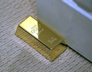 Realistic Gold Bar Doorstop Novelty Toy Birthday Prank Gift Joke Paperweight