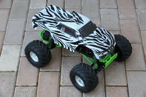 Custom Body Zebra Style for Traxxas Skully Grave Digger 1/10 Truck Car Shell