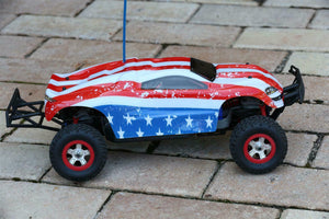 Custom Body USA Flag Style for Traxxas 1:16 Slash / e-Revo 1/16 Scale e Revo