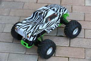 Custom Body Zebra Style for Traxxas Skully Grave Digger 1/10 Truck Car Shell