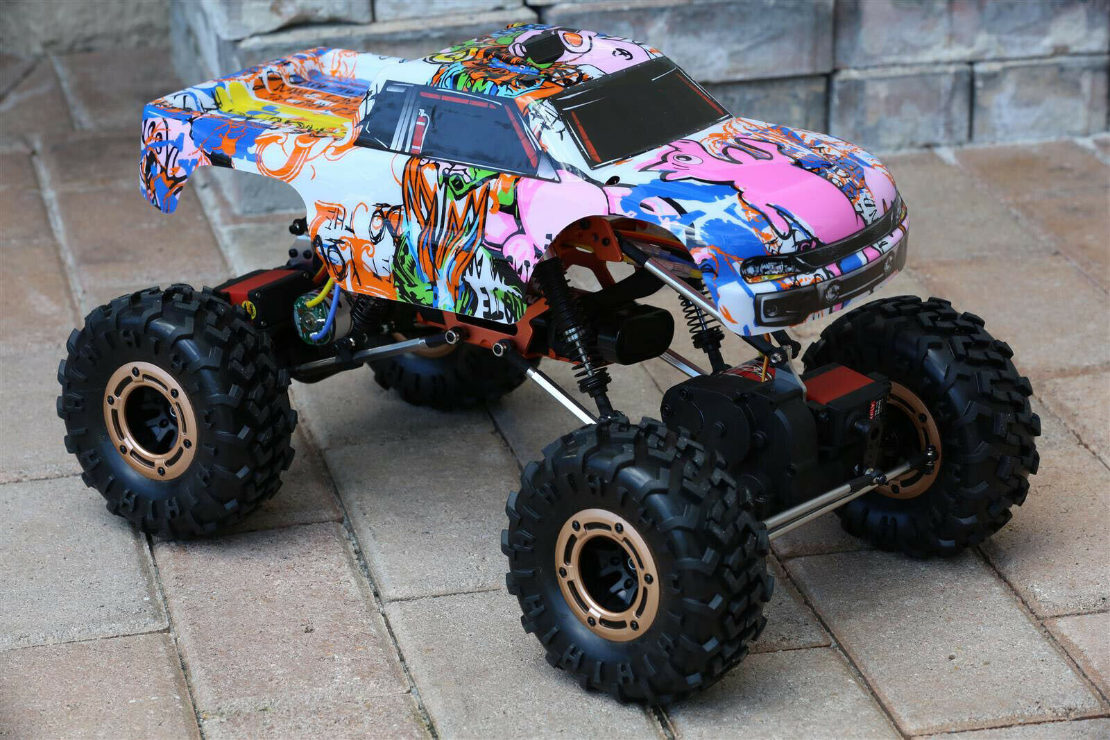 Custom Body Graffiti Pig for Redcat Racing Rockslide / Everest 1/10 Crawler