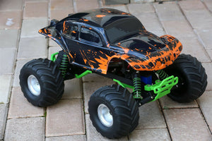 Custom Buggy Body Muddy Orange for Traxxas Skully Grave Digger 1/10 Truck Car