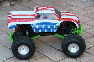 Custom Body American Flag for Traxxas Skully Grave Digger 1/10 Truck Car Shell