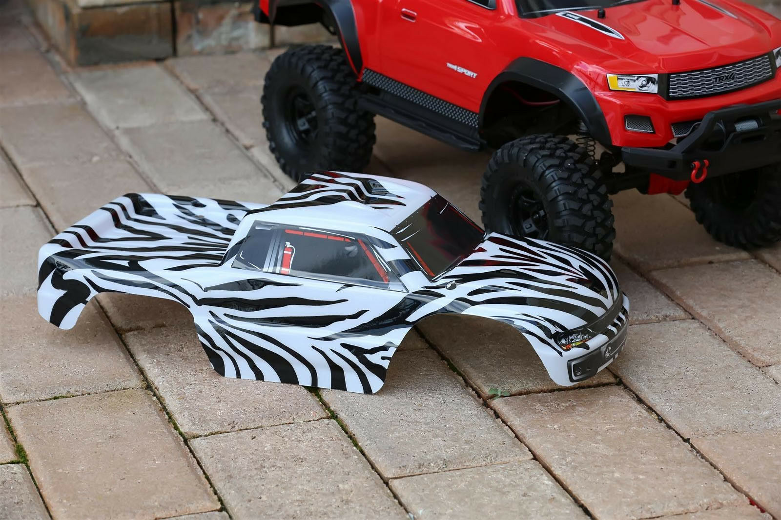 Custom Body Zebra Style for Traxxas TRX-4 Trail Crawler Truck Car Shell