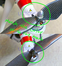 Load image into Gallery viewer, Self-tightening Locking Nuts 4x CW&amp;CCW DJI Phantom 2 Vision+ Carbon Fiber Props
