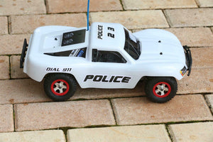 Custom Body Police Car Style White for Traxxas 1:16 Slash Mini Body 1/16 7012