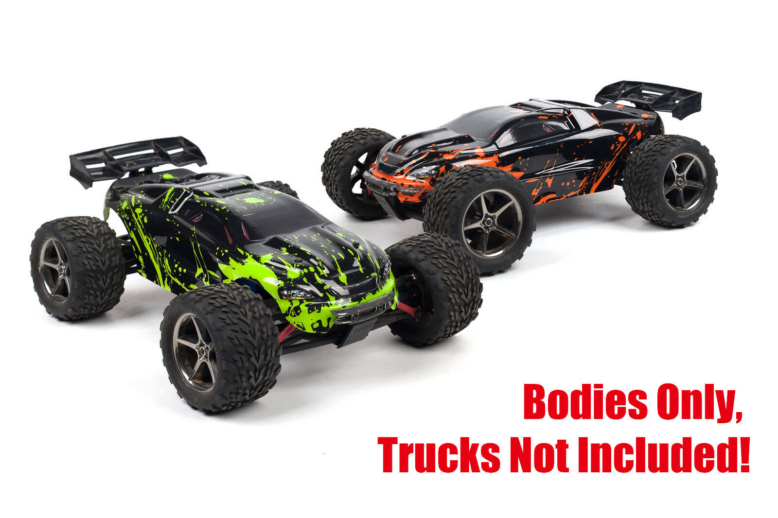 2pk Combo Custom Bodies for Traxxas 1/16 eRevo Mini Body 7012 OrangeMud&GreenMud