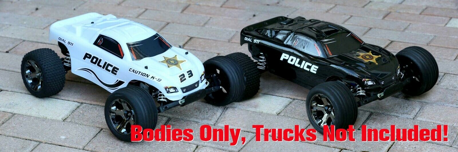 2pk Set Custom Police Sheriff for Traxxas Rustler 2WD 1/10 Truck Car Shell Cover