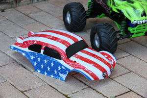 Custom Buggy Body American Flag for Traxxas Skully Grave Digger 1/10 Truck Car