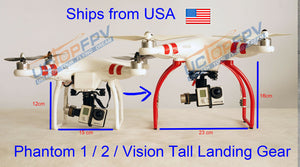 2 Sets Red Tall Extended Landing Gear for DJI Phantom 1 2 Vision Wide & High