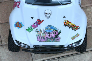 Custom Body Graffiti White for ProSC10 1/10 Slash 4x4 VXL Slayer Shell Cover