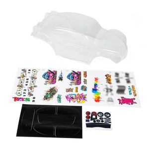 Volkswagen Baja Bug Clear Body Unpainted with Stickers for 1/10 Slash T-Maxx