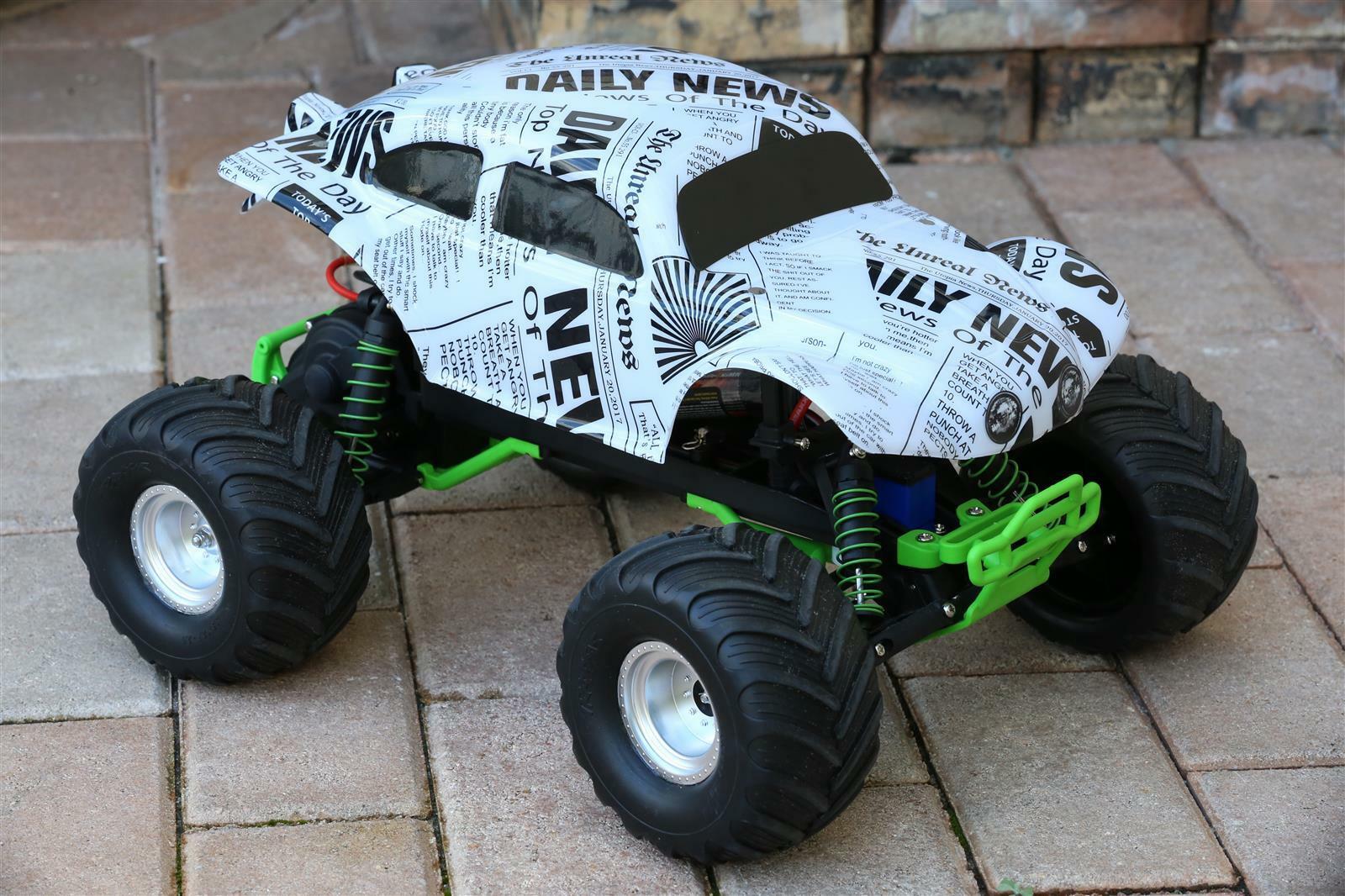 Custom Buggy Body Newspaper Style for Traxxas Skully Grave Digger 1/10 Truck Car