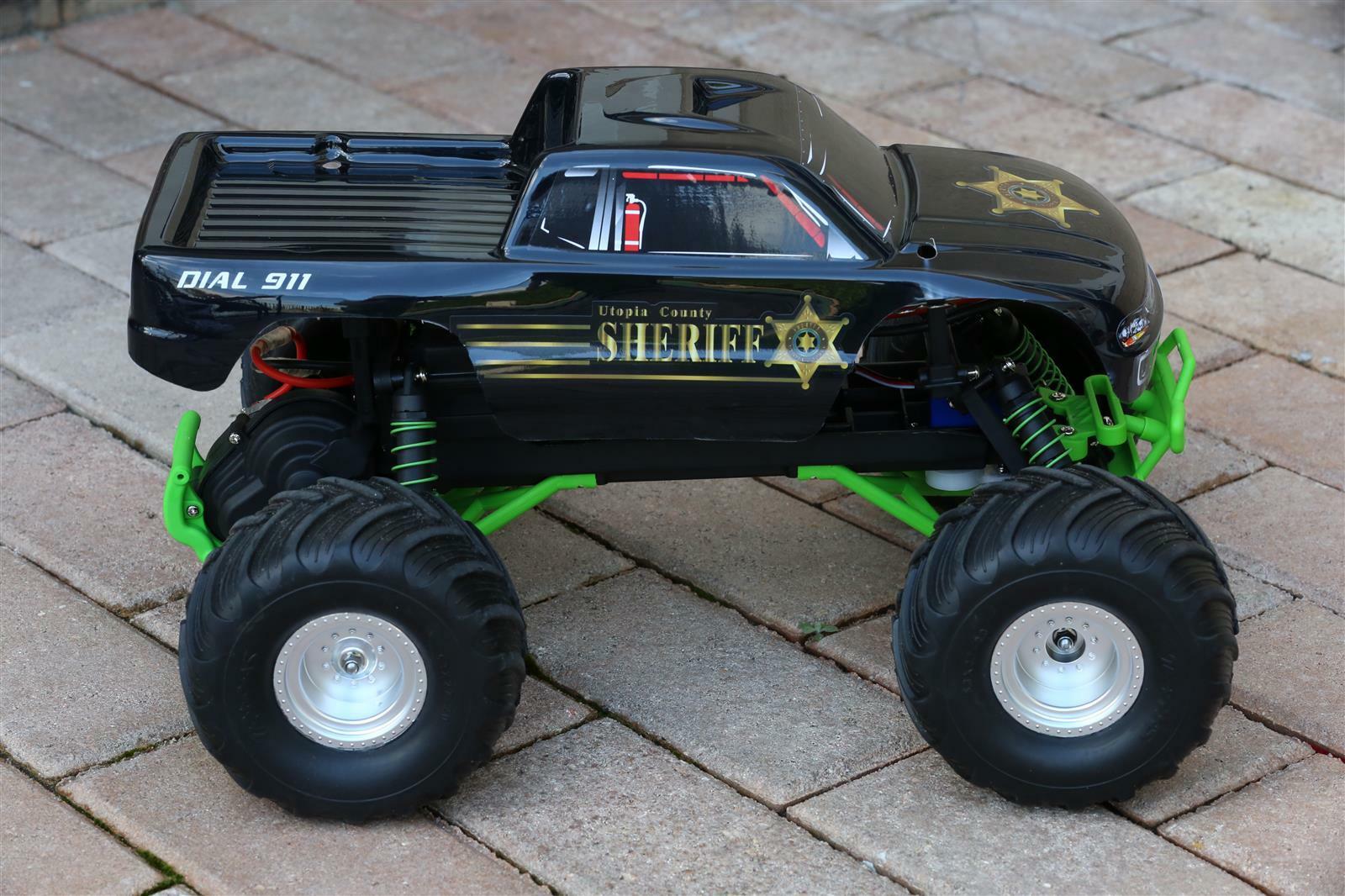 Custom Body Sheriff Style for Traxxas Skully Grave Digger 1/10 Truck Car Shell