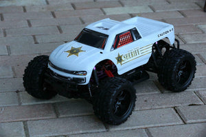 Custom Body Police Sheriff White for Redcat Volcano 1/10 Truck Car Shell 1:10