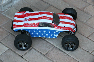 Custom Body American Flag for Traxxas Rustler 2WD 1/10 Truck Car Shell Cover