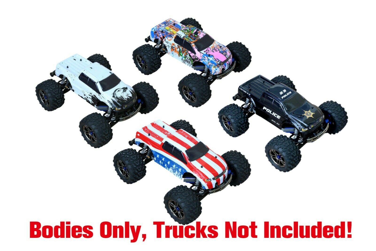 4pk Combo Bodies for Traxxas T / E Maxx Shell Cover E-Maxx