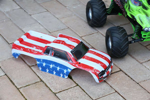 Custom Body American Flag for Traxxas Skully Grave Digger 1/10 Truck Car Shell