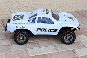 Custom Body Police Sheriff White for ARRMA Senton 4x4 3S / 6S BLX Cover Shell