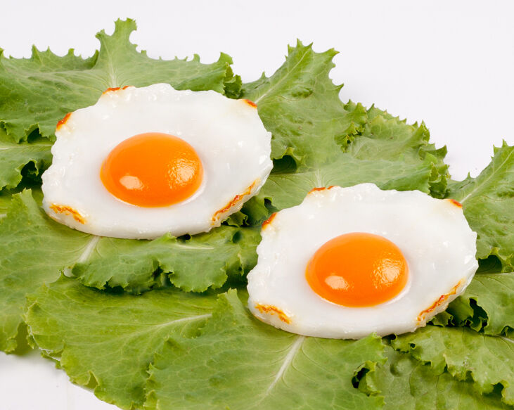 2x Realistic Fried Egg Artificial Fake Food Birthday Prank Toy Novelty Gift Joke