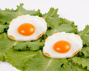 2x Realistic Fried Egg Artificial Fake Food Birthday Prank Toy Novelty Gift Joke