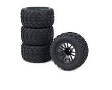 Load image into Gallery viewer, Set of 4 Blacked Out Rim Wheels w/ Tires for Traxxas Stampede Rustler 1/10 12mm
