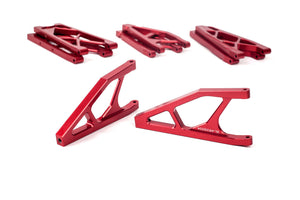 4 Sets of Red CNC Aluminum Suspension Arms for ARRMA 1/8 NERO 6S BLX Front Rear