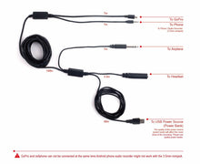 Load image into Gallery viewer, ATC Cable 18ft Long 5m GoPro Audio/Power Record Airplane Cockpit Intercom Radio
