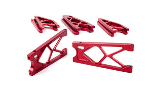 4 Sets of Red CNC Aluminum Suspension Arms for ARRMA 1/8 NERO 6S BLX Front Rear