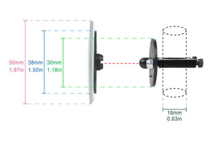 2pk Fuel Level Mirror Gauge Frame Mounted for PPG Paramotor Powered Paraglider