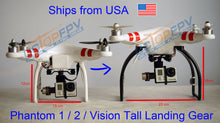 Load image into Gallery viewer, Black Tall Extended Landing Gear for DJI Phantom 1 2 Vision Wide and High
