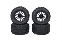 Load image into Gallery viewer, Set of 4 Blacked Out Rim Wheels w/ Tires for Traxxas Stampede Rustler 1/10 12mm
