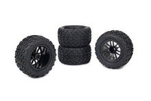 Load image into Gallery viewer, Set of 4 Blacked Out Rim Wheels w/ Tires for Traxxas Stampede Rustler 1/10 12mm
