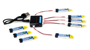 Combo 1x Charger and 8x 150mah 1s 3.7v 25c Lipo Battery E-Flite Sport Cub S